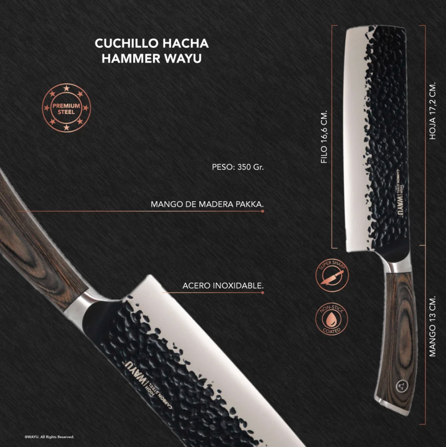 Cuchillo Hacha Hammer Wayu
