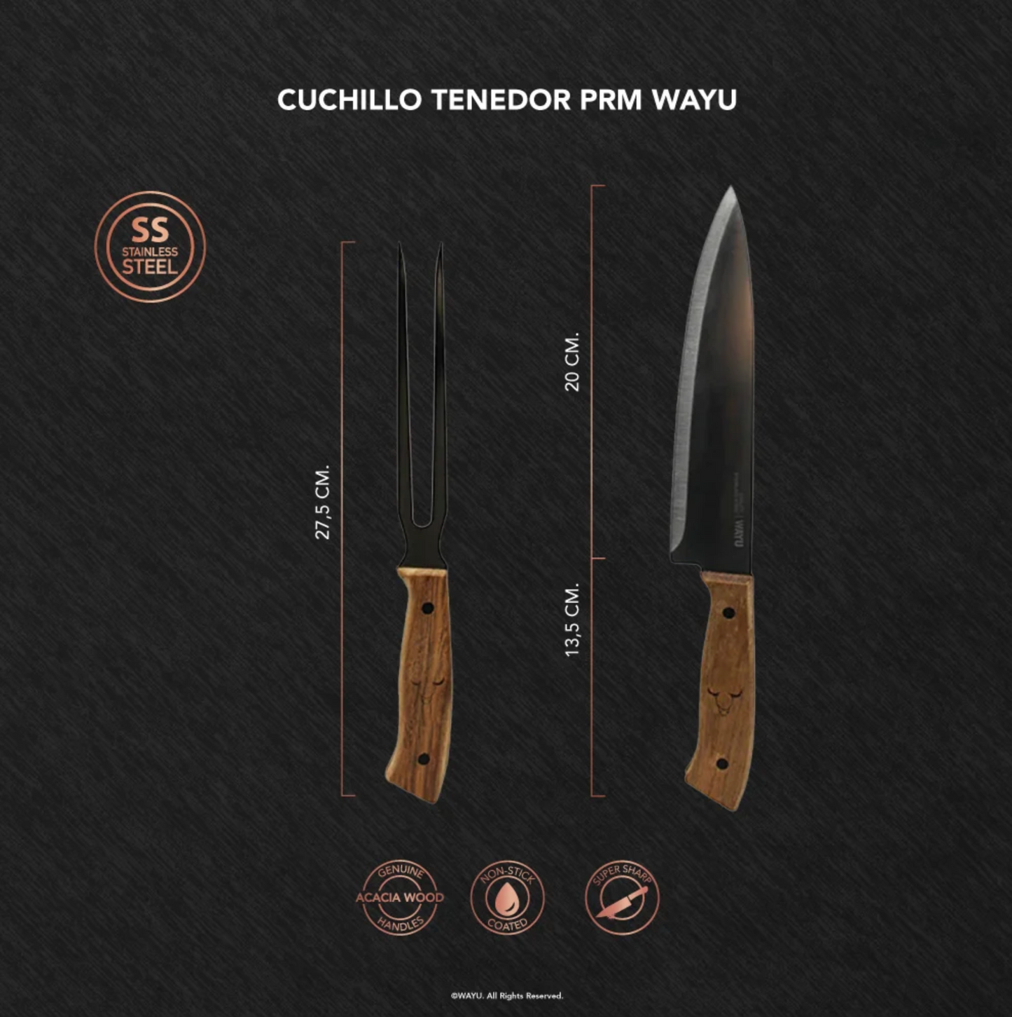 Set Cuchillo +  Tenedor Prm Wayu