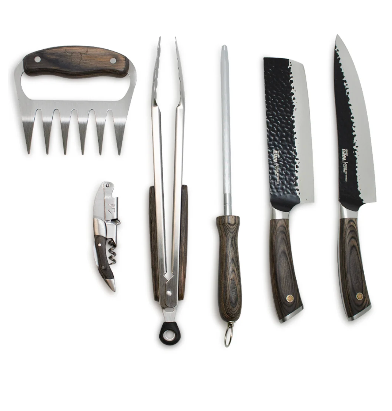 Set Parrillero Cuero Premium Cuchillo Wayu