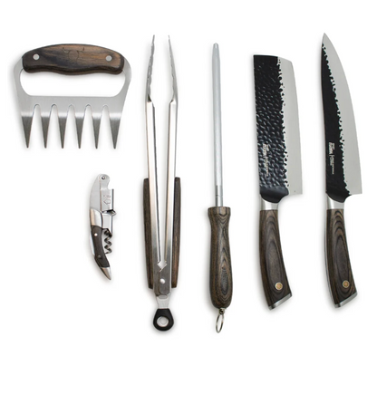 Set Parrillero Cuero Premium Cuchillo Wayu