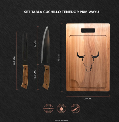 Set Tabla Cuchillo Tenedor Prm Wayu