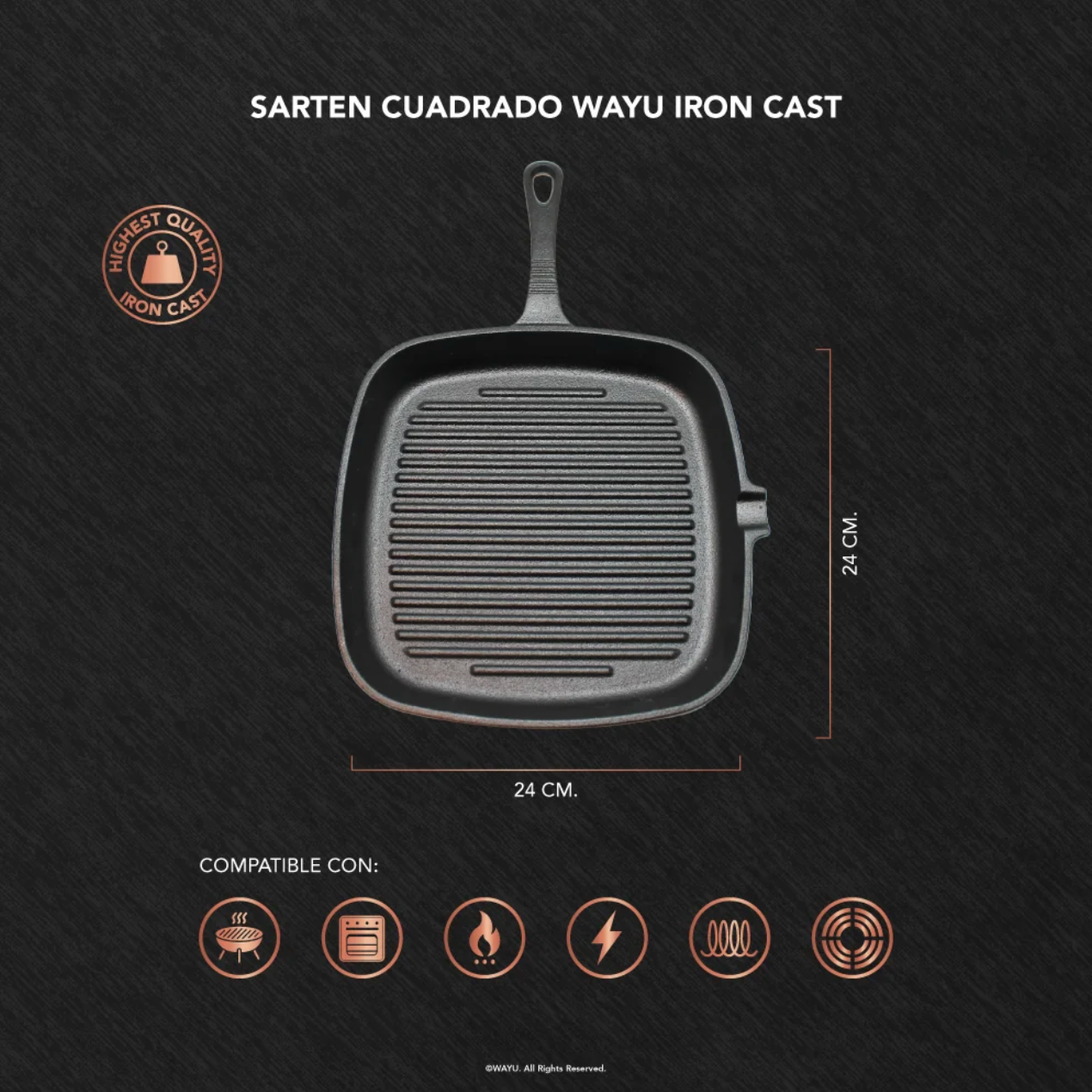 Sarten Cuadrado Wayu Iron Cast