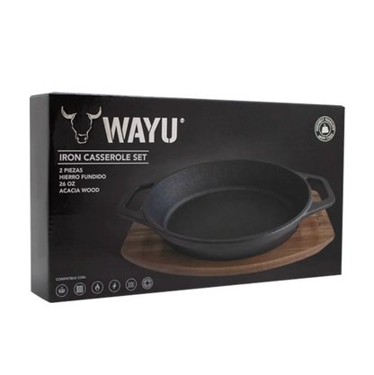 Cacerola Iron Cast Base Madera