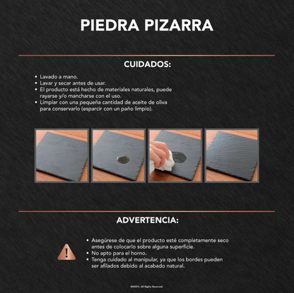 Tabla Piedra Pizarra 48 Cm Wayu