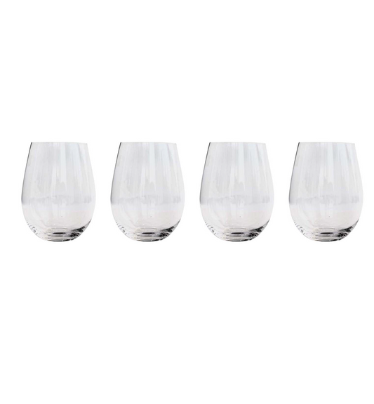 Set 4 Vasos Redondos Vidrio Wayu