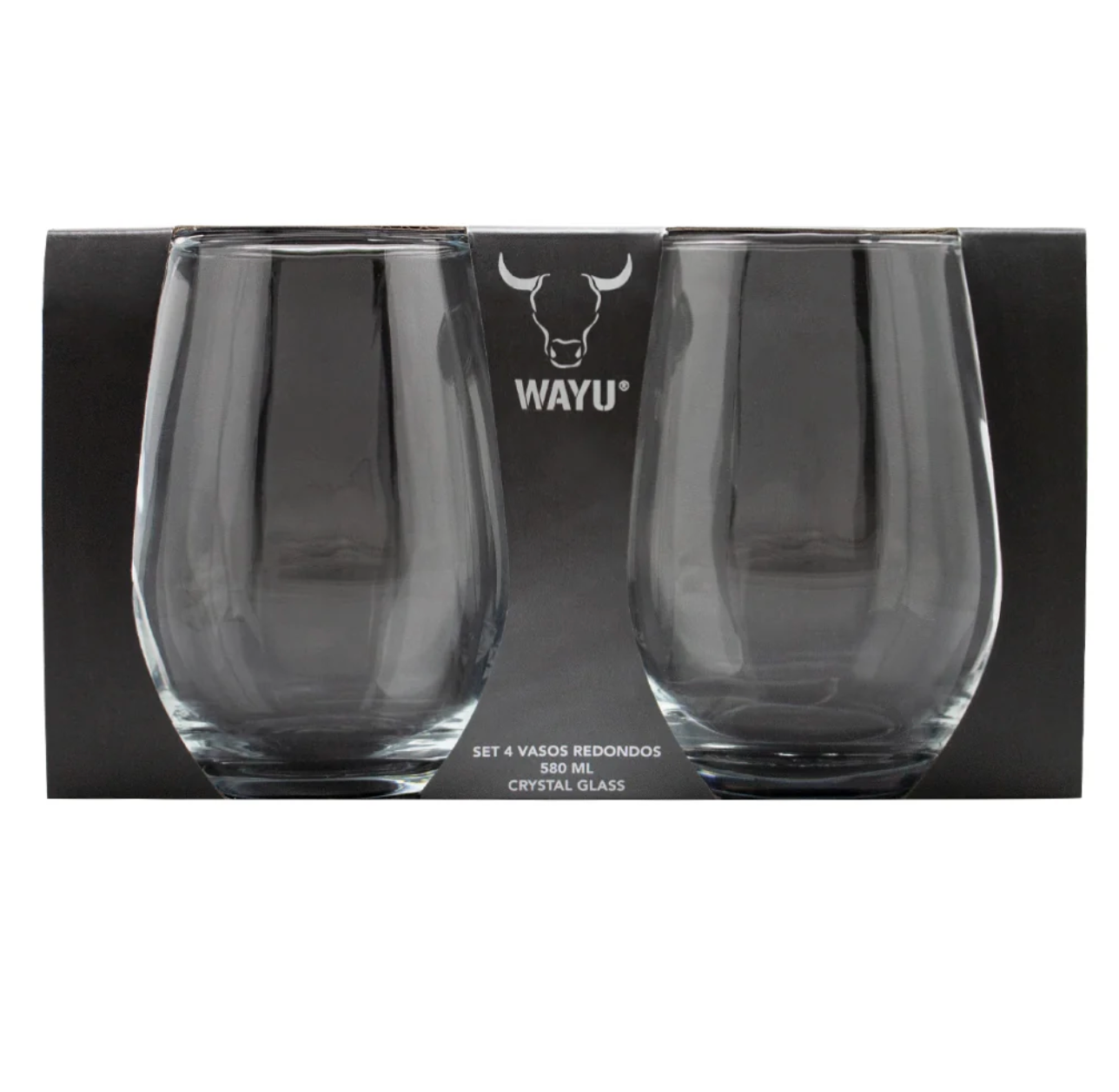 Set 4 Vasos Redondos Vidrio Wayu