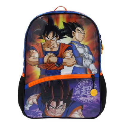 Mochila Escolar Niño Goku Vegeta Azul Dragon Ball Súper