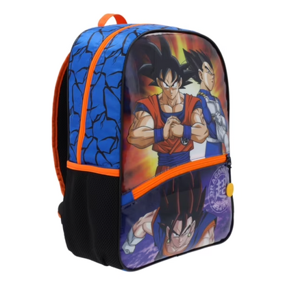 Mochila Escolar Niño Goku Vegeta Azul Dragon Ball Súper