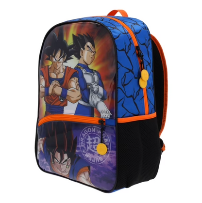 Mochila Escolar Niño Goku Vegeta Azul Dragon Ball Súper
