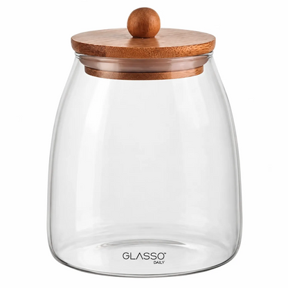 Frasco Vidrio 950ml Con Tapa De Bamboo Glasso Daily