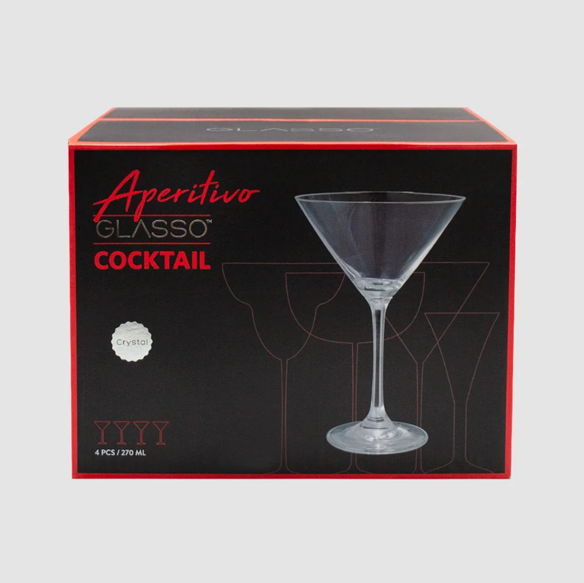 Set 4 Copas Martini Glasso