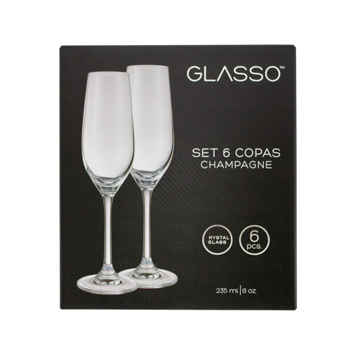 x Mayor Set Copa De Champagne Cristal Glasso