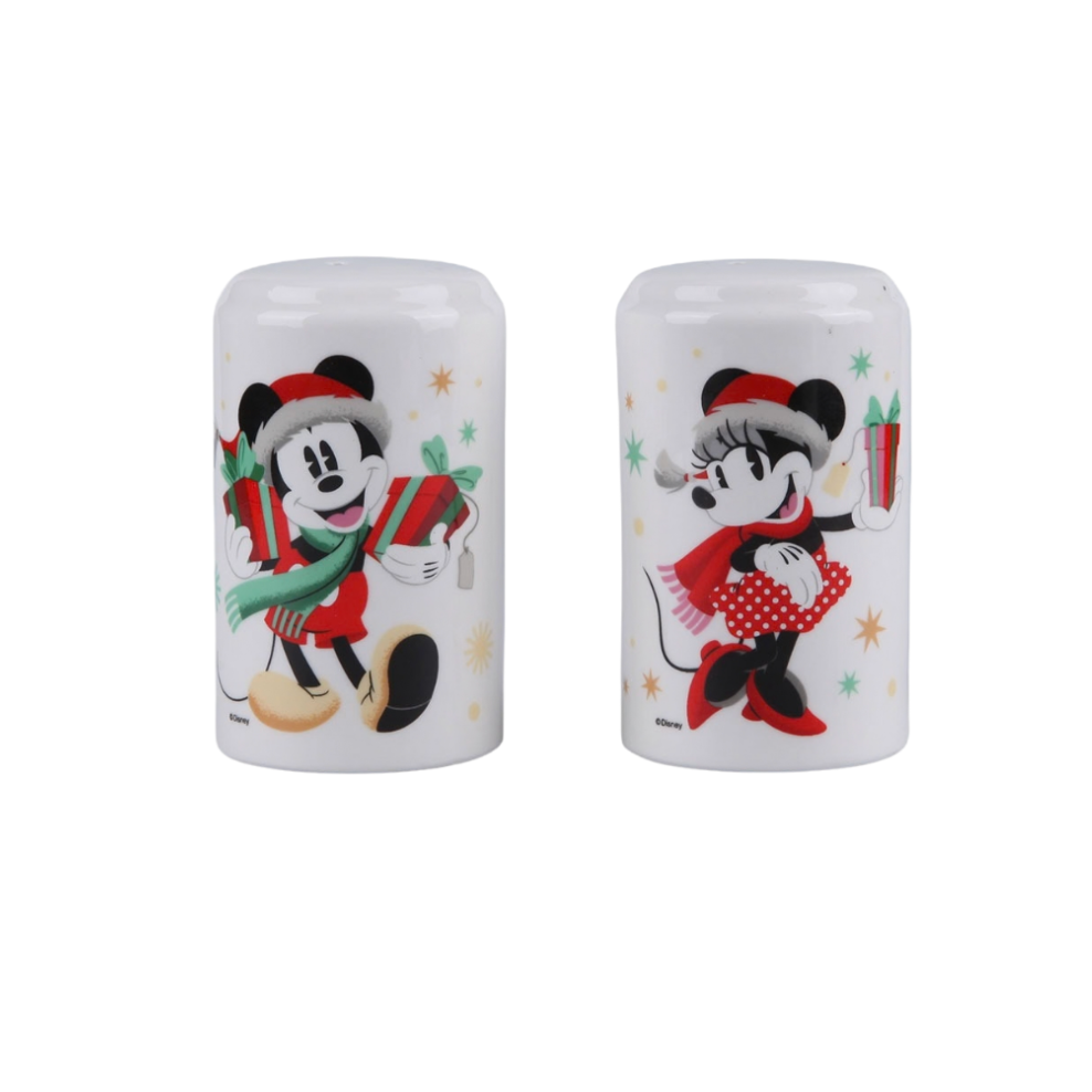 Salero + Pimentero Cerámica Navidad Disney Mickey y Minnie