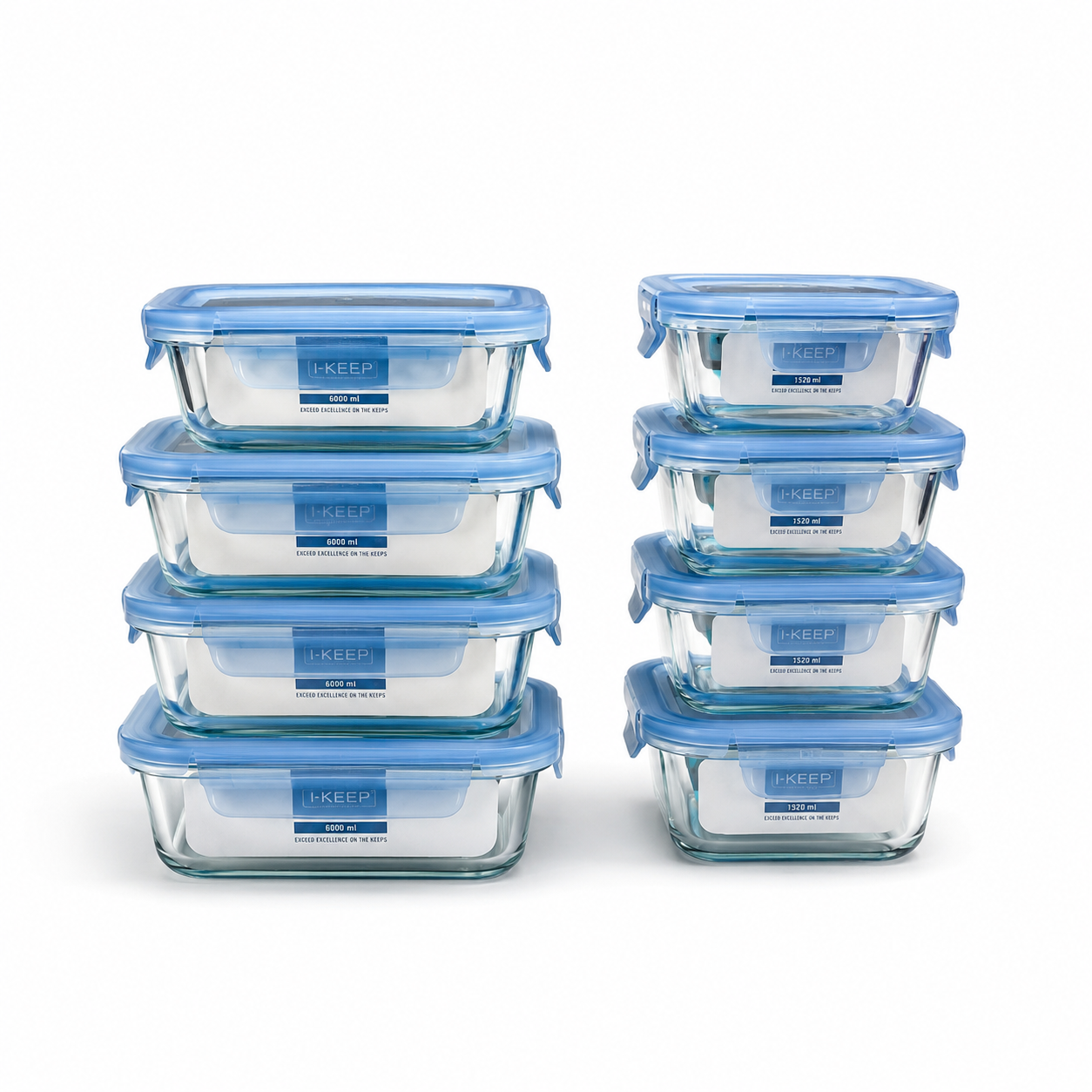 Set 8 Hermeticos de Vidrio - 16pcs Keep