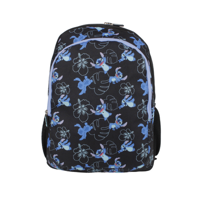 Set Juvenil 3 Piezas Stitch Mochila + Lonchera + Estuche Azul Negro