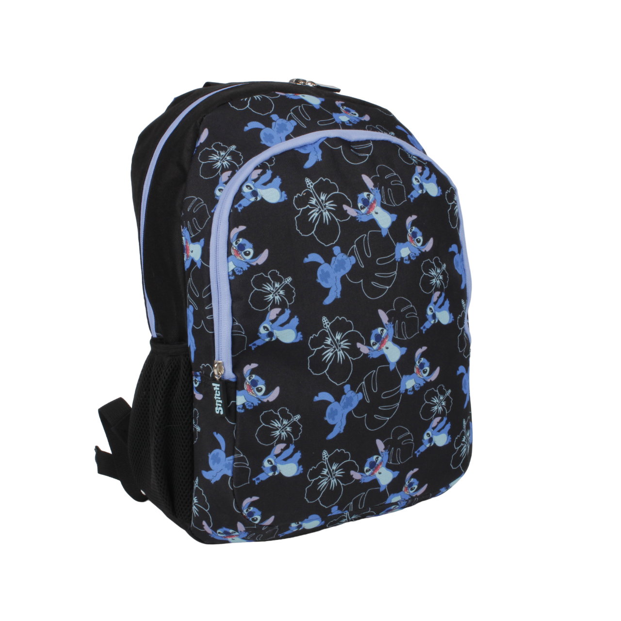 Set Juvenil 3 Piezas Stitch Mochila + Lonchera + Estuche Azul Negro