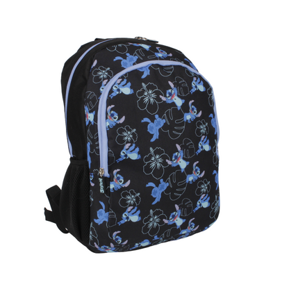 Set Juvenil 3 Piezas Stitch Mochila + Lonchera + Estuche Azul Negro