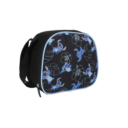 Set Juvenil 3 Piezas Stitch Mochila + Lonchera + Estuche Azul Negro
