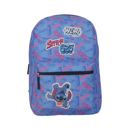 Mochila Juvenil Stitch Parches Lavanda