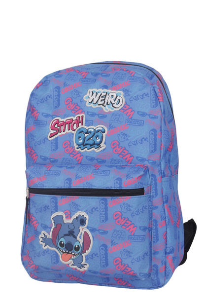 Mochila Juvenil Stitch Parches Lavanda