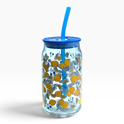 Set 4 Vasos Straw Vidrio 500ml Minnie y Mickey Limoncello Disney