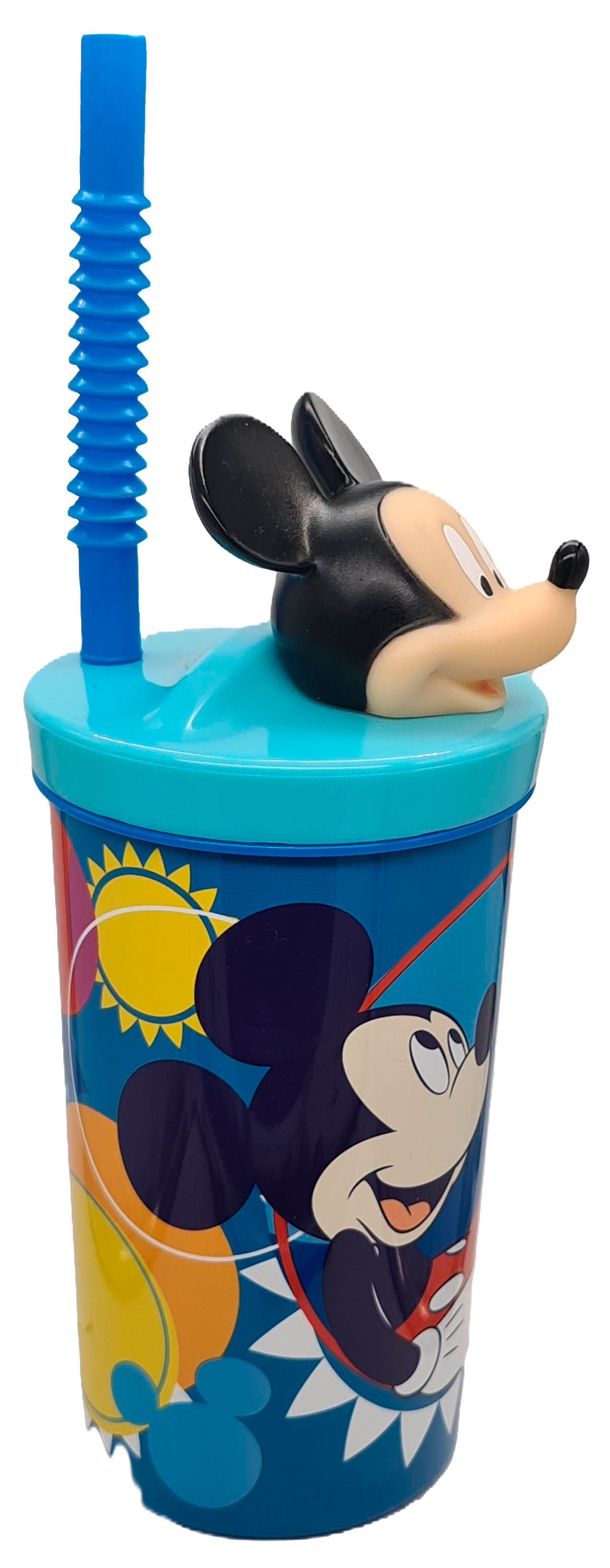 Vaso Con Bombilla Mickey Mouse Figura 3D 360ml