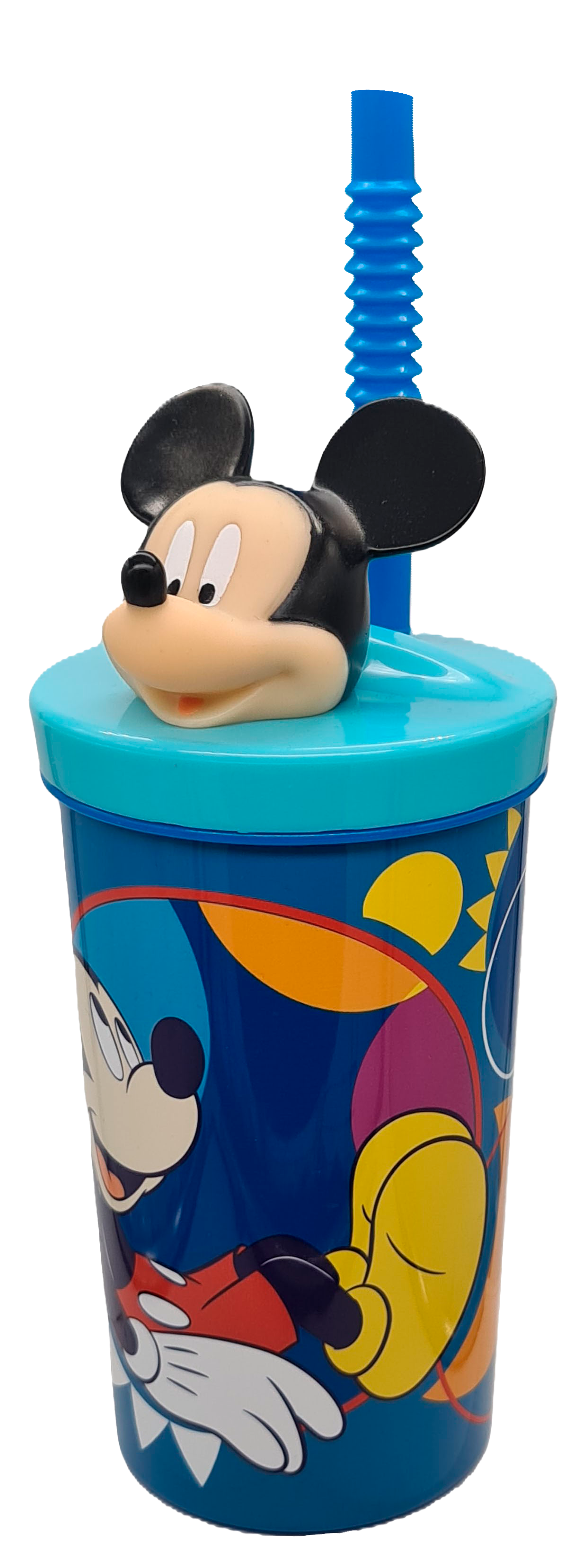 Vaso Con Bombilla Mickey Mouse Figura 3D 360ml
