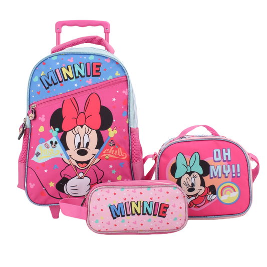 Set Promo Bts Con Ruedas 3 Piezas Minnie