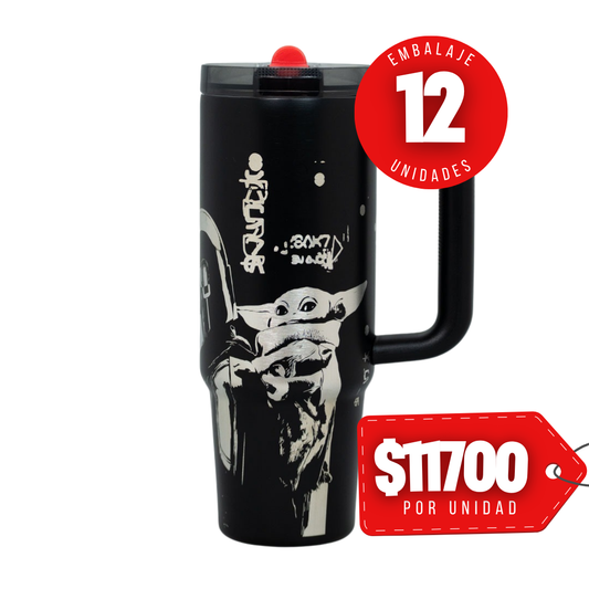x Mayor Mug Termico 30 Oz Black Star Wars Mandalorian Yoda