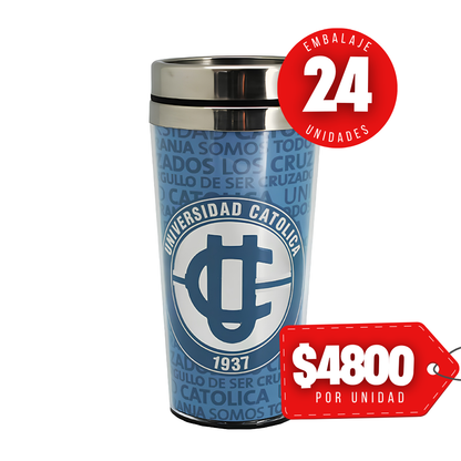 x Mayor Mug Termico Logo Plateado U Catolica