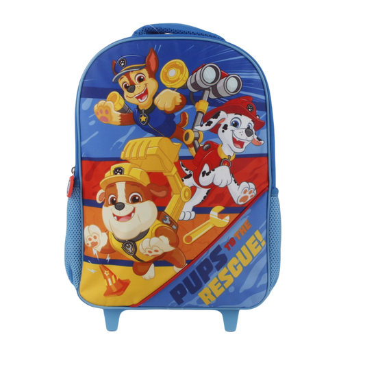Mochila Infantil Con Ruedas 15" Paw Patrol Boy Azul