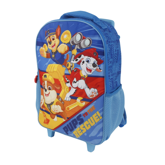 Mochila Infantil Con Ruedas 15" Paw Patrol Boy Azul
