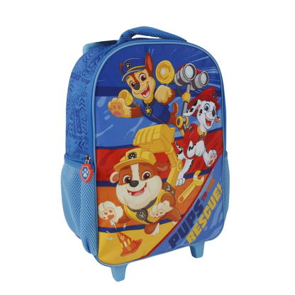 Mochila Infantil Con Ruedas 15" Paw Patrol Boy Azul