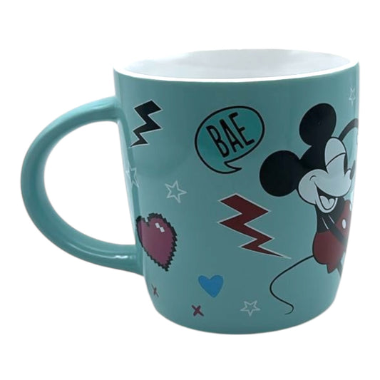Tazon Romantico Mickey y Minnie Mouse Turquesa