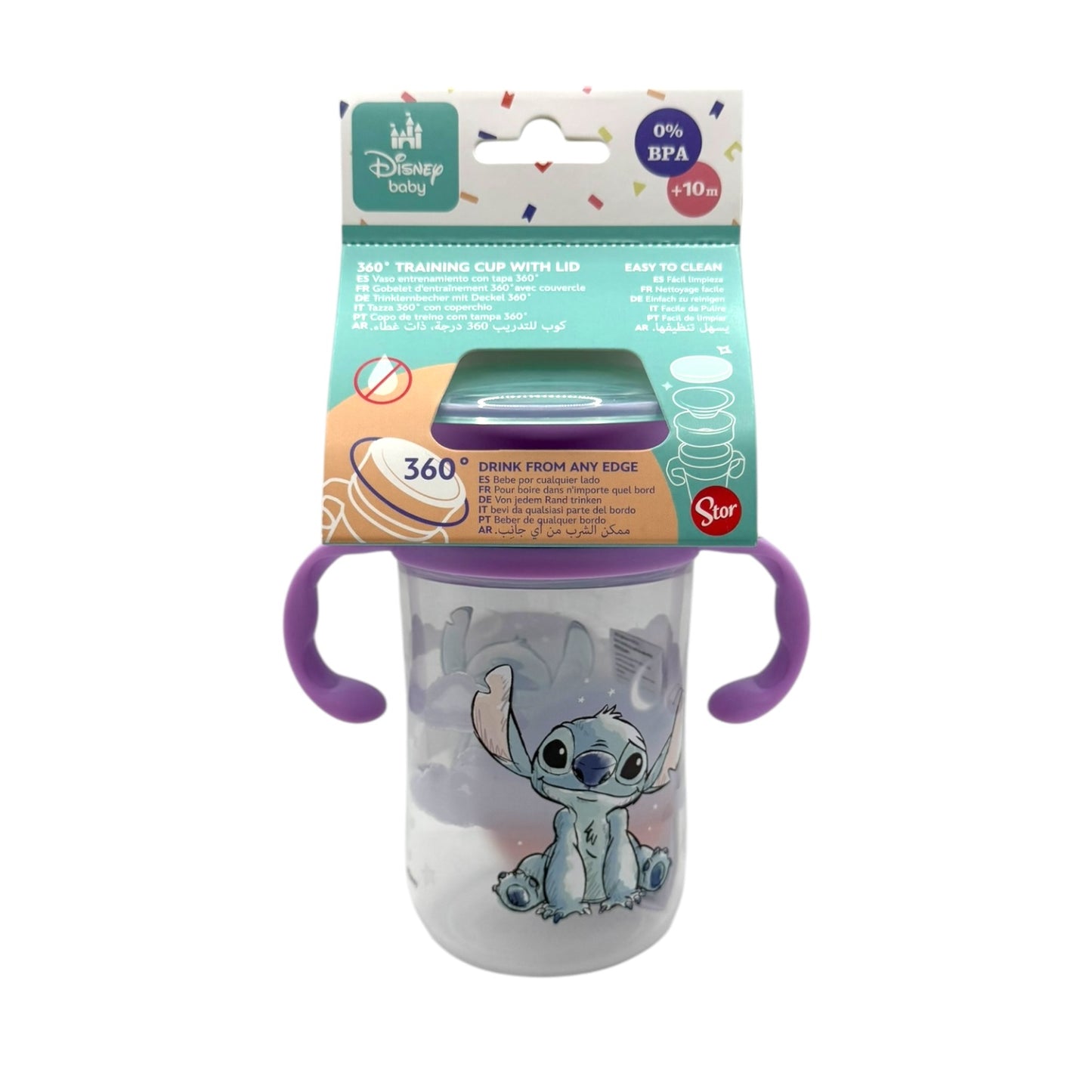 Vaso Antiderrame 360 Con Asas 395ml Stitch