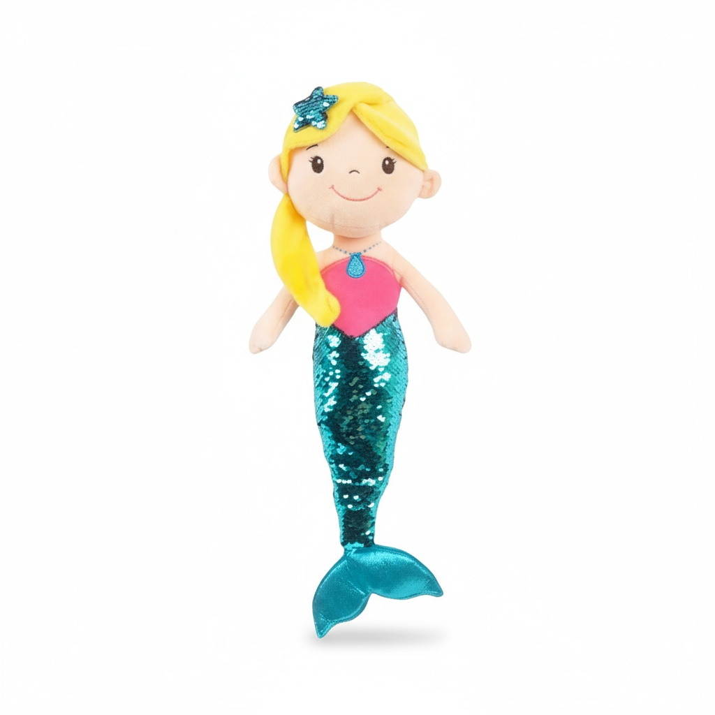 Muñeca Sirena 50cm Cola Azul