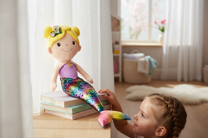 Muñeca Sirena 50cm Cola Lila