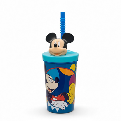 Vaso Con Bombilla Mickey Mouse Figura 3D 360ml