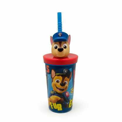 Vaso Con Bombilla Chase Figura 3D 360ml Paw Patrol