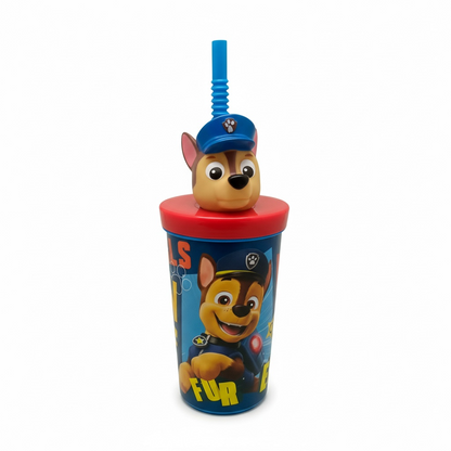 Vaso Con Bombilla Chase Figura 3D 360ml Paw Patrol