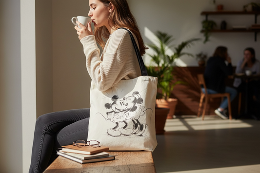 Bolsa Erre Mickey y Minnie Algodón 36x36cm Modelo 1