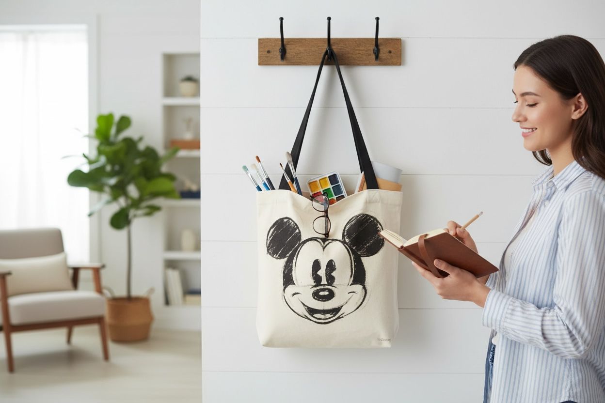 Bolsa Erre Mickey y Minnie Algodón 36x36cm Modelo 6
