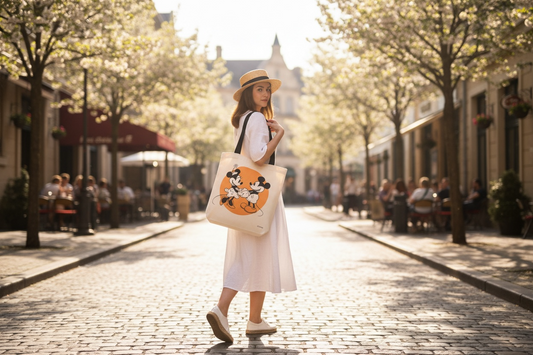 Bolsa Erre Mickey y Minnie Algodón 36x36cm Modelo 3