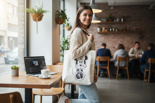 Bolsa Erre Mickey y Minnie Algodón 36x36cm Modelo 2