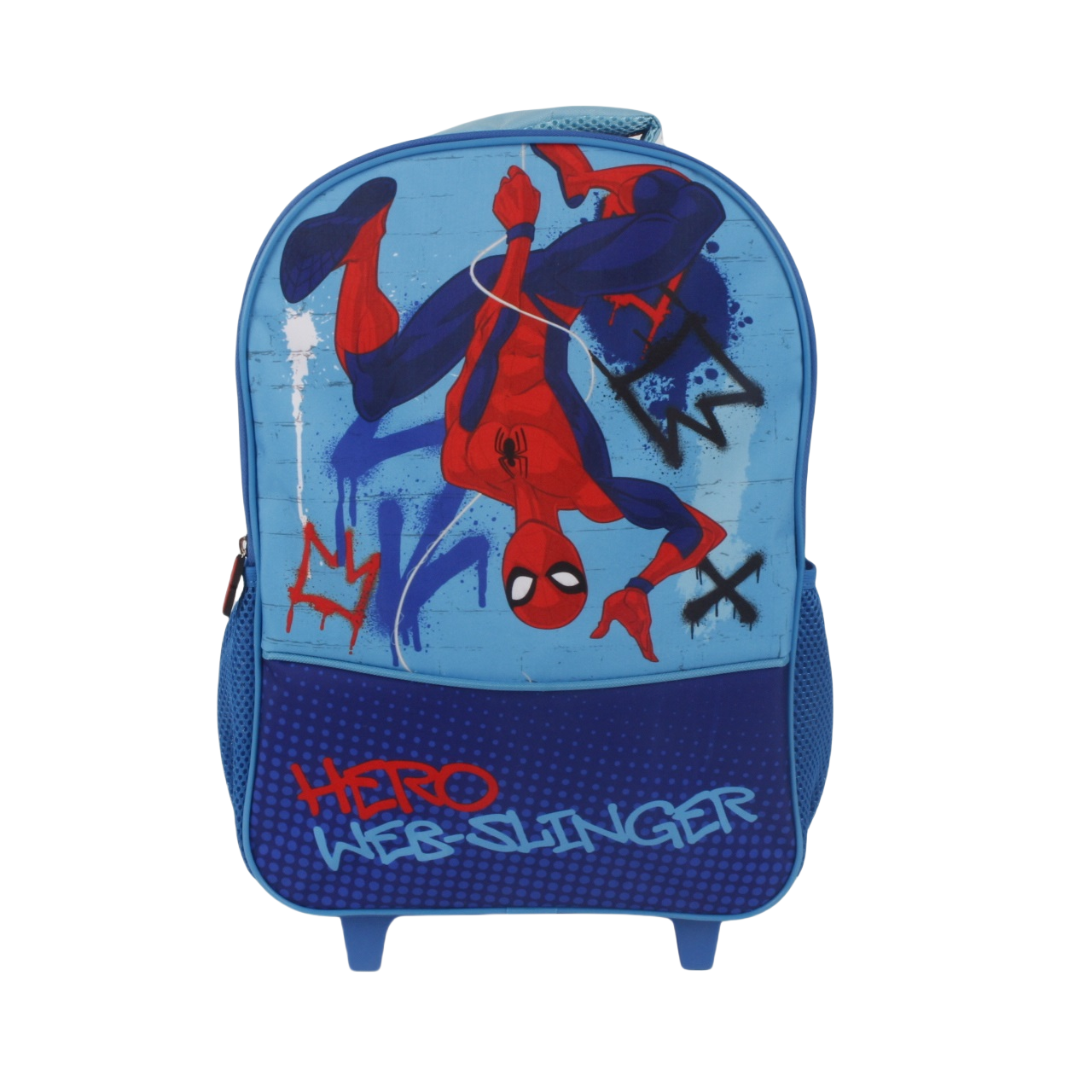 Mochila Infantil Con Ruedas 15" Spiderman Azul