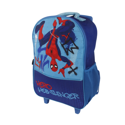 Mochila Infantil Con Ruedas 15" Spiderman Azul