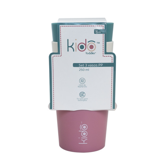 Set 3 Vasos PP 250ml Kido