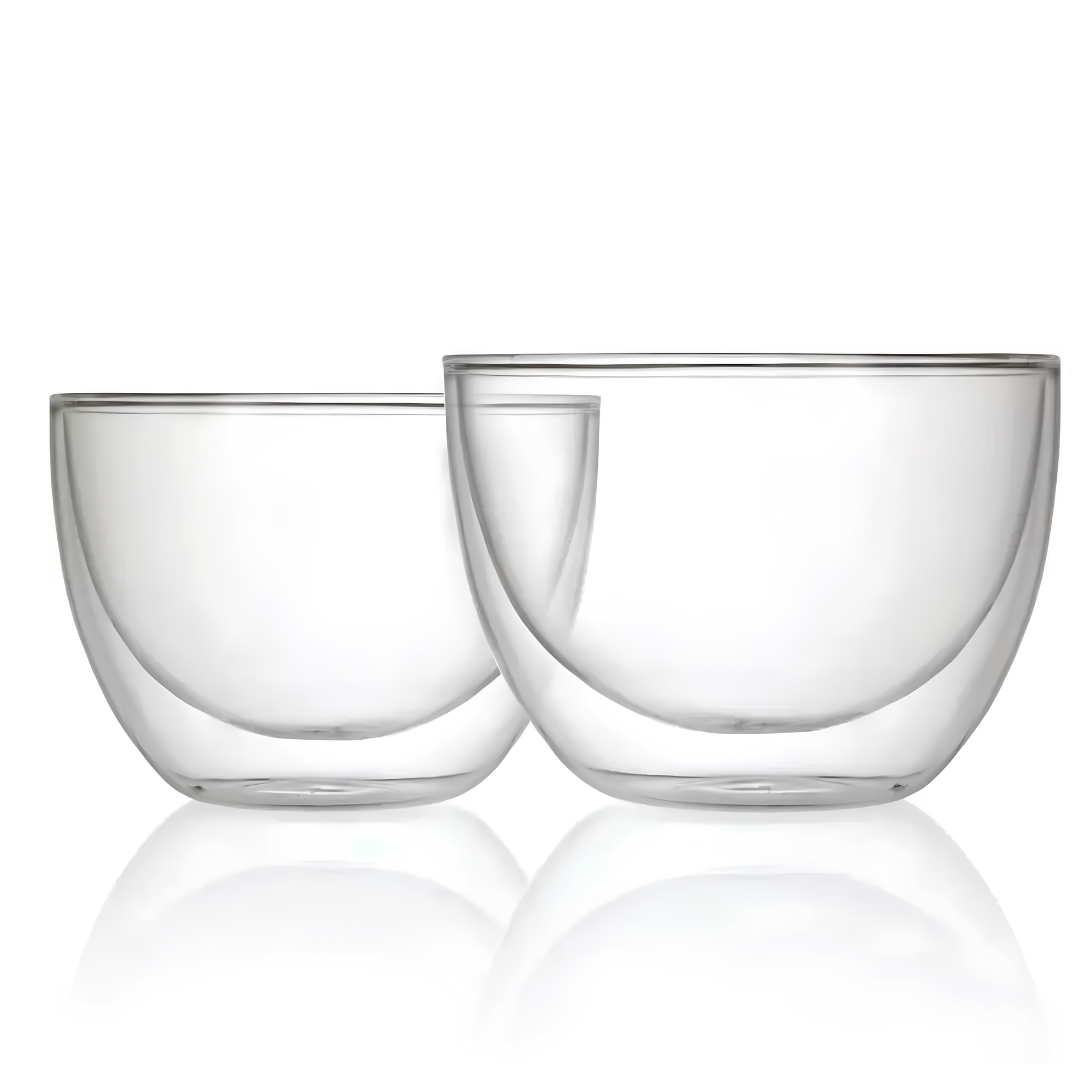 Set 2 Bowl Doble Pared Glasso