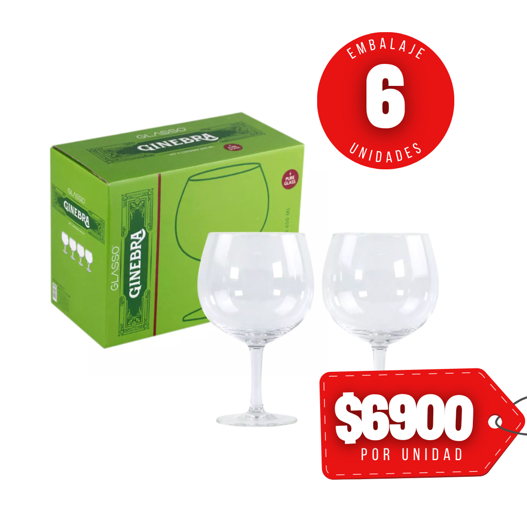 x Mayor Set 2 Copones 650cc Ginebra Glasso