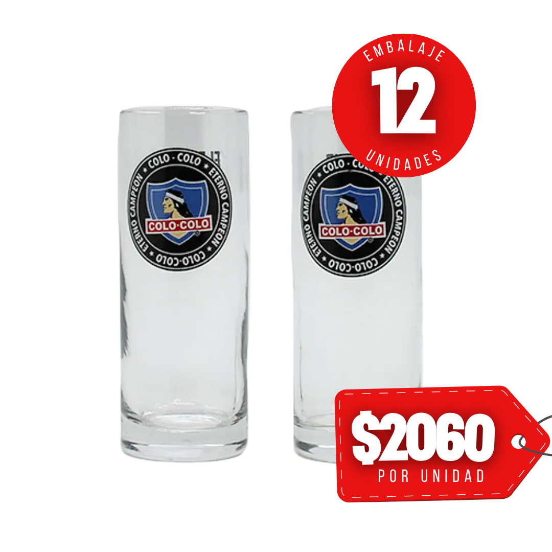 x Mayor Set 2 Vasos Pc Colo Colo